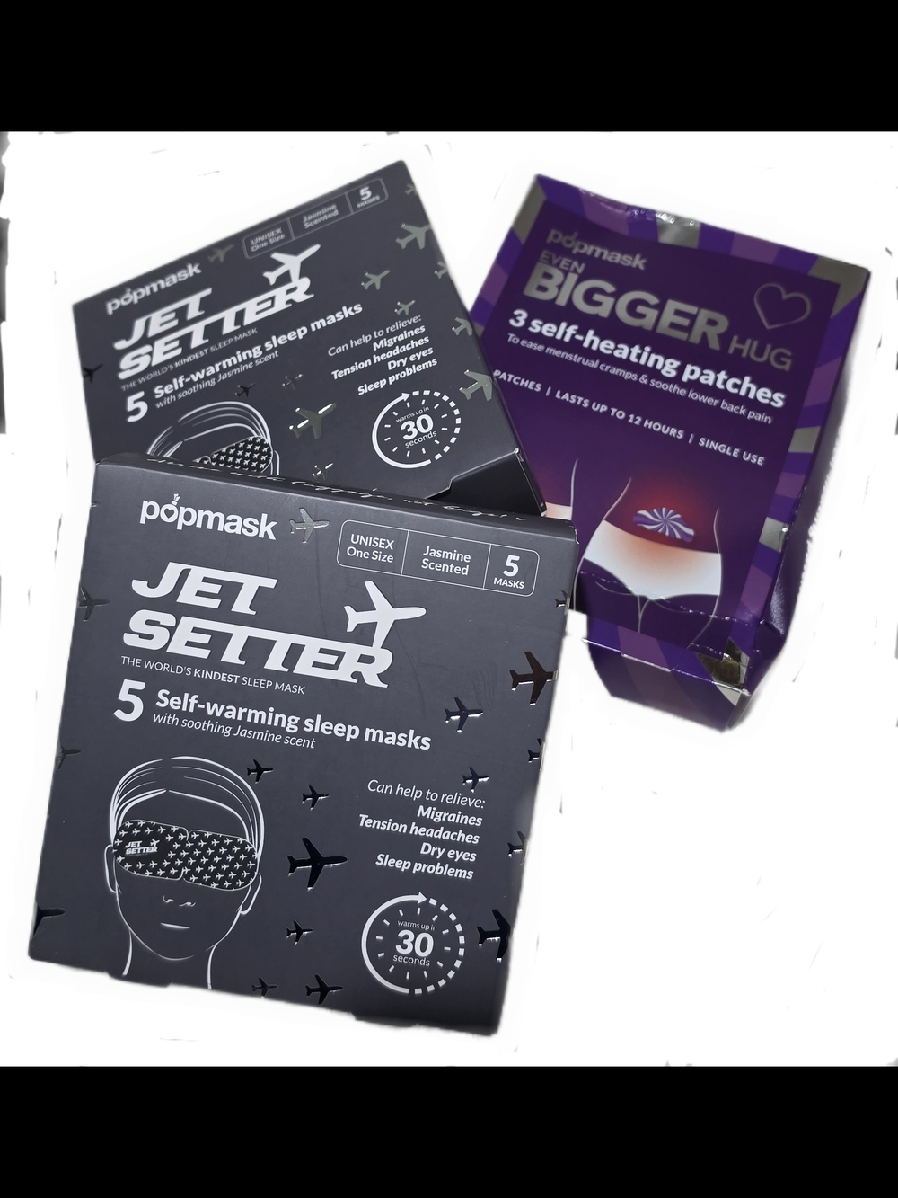 popmask Jet Setter Self-Warming Sleep Masks And Self Heating Patches